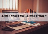 小程序开发及解决方案（小程序开发过程简介）