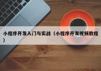 小程序开发入门与实战（小程序开发视频教程）