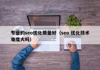 专业的seo优化质量好（seo 优化技术难度大吗）