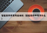 智能软件开发专业本科（智能软件开发学什么）