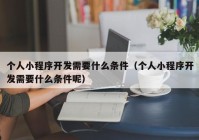 个人小程序开发需要什么条件（个人小程序开发需要什么条件呢）