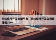 网络软件开发定制平台（网络软件开发公司排行榜100）