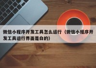 微信小程序开发工具怎么运行（微信小程序开发工具运行界面是白的）