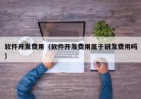 软件开发费用（软件开发费用属于研发费用吗）