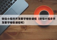 微信小程序开发要学哪些课程（微信小程序开发要学哪些课程呢）