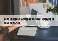 网站建设实训心得体会3000字（网站建设实训报告心得）