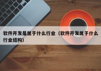 软件开发是属于什么行业（软件开发属于什么行业结构）