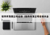 软件开发类公司名称（软件开发公司名称大全）