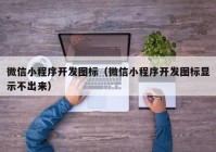 微信小程序开发图标（微信小程序开发图标显示不出来）